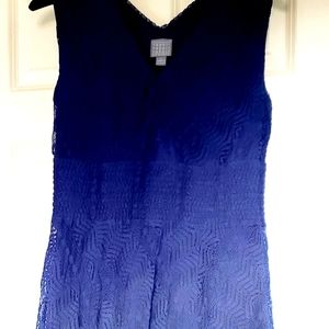 Rabbit Rabbit Rabbit Navy Blue V-Neck Lace over stretch Dress L